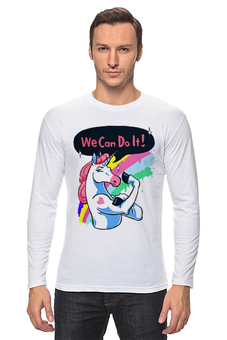 Заказать лонгслив в Москве. Лонгслив We Can Do It! (Unicorn) от coolmag - готовые дизайны и нанесение принтов.