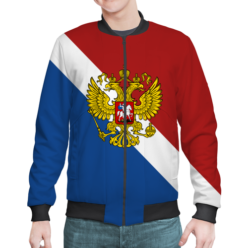 Заказать бомберы в Москве. Бомбер Флаг России от THE_NISE  - готовые дизайны и нанесение принтов.