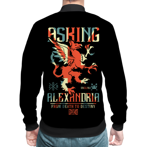 Заказать бомберы в Москве. Бомбер Asking Alexandria от geekbox - готовые дизайны и нанесение принтов.