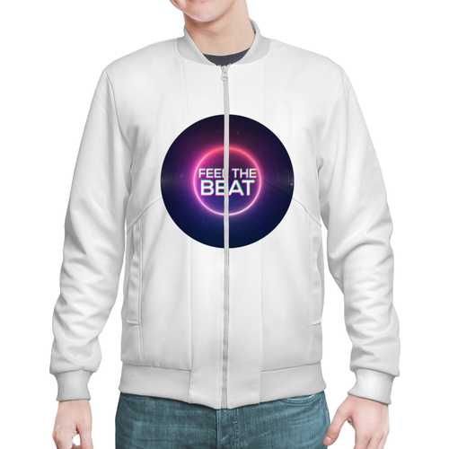 Заказать бомберы в Москве. Бомбер Feel the beat  от EDM Clothes - готовые дизайны и нанесение принтов.