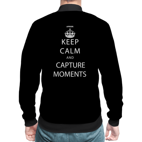 Заказать бомберы в Москве. Бомбер Keep calm and capture moments от Натали Солнечная - готовые дизайны и нанесение принтов.