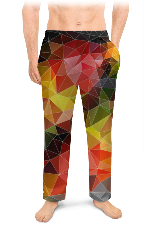 Printio Мужские пижамные штаны Пестрые треугольники пёстрые цветы