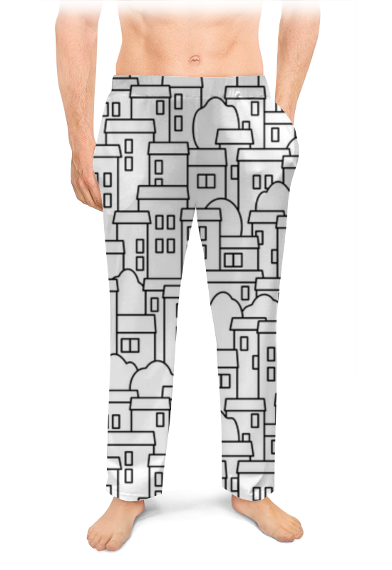 Printio Мужские пижамные штаны Городской пейзаж printio мужские пижамные штаны цветочный паттерн