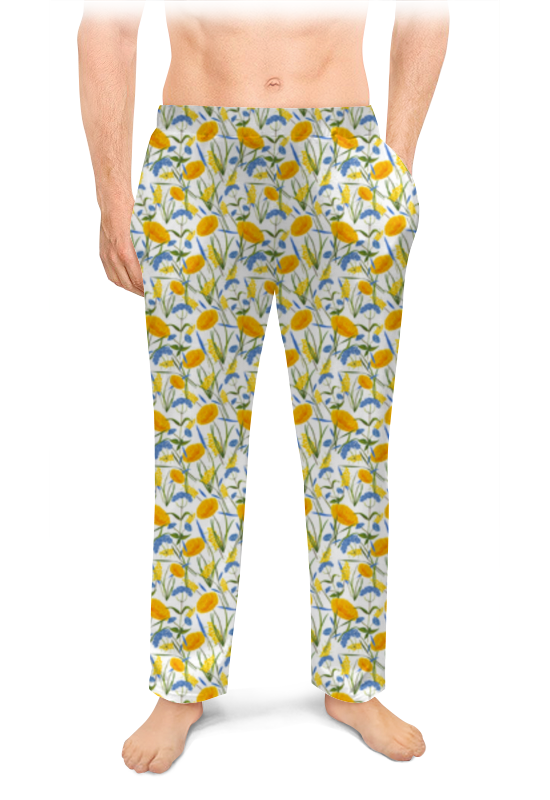 Printio Мужские пижамные штаны Цветы бандана труба бафф голубые цветы
