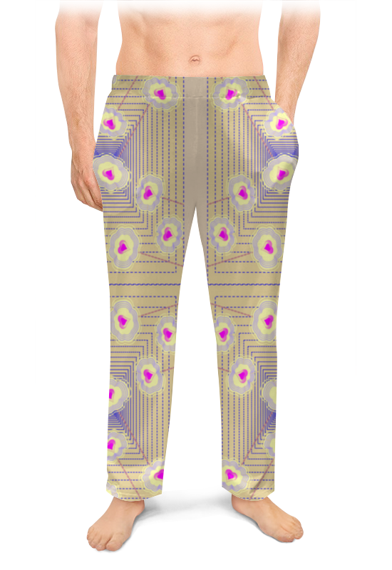 Printio Мужские пижамные штаны Цветочный паттерн printio мужские пижамные штаны сердечки