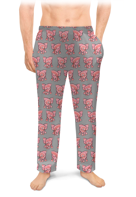 Printio Мужские пижамные штаны Розовый слоник