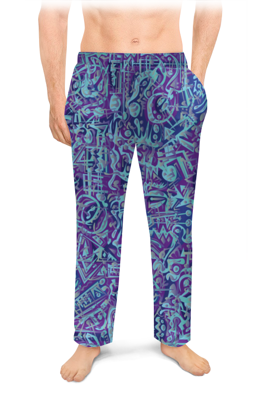 Printio Мужские пижамные штаны Голубое в фиолетовом