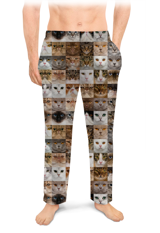 Printio Мужские пижамные штаны Кошки. магия красоты printio мужские пижамные штаны кошки
