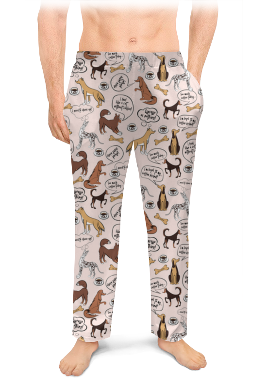 Printio Мужские пижамные штаны Собачки кофеманы