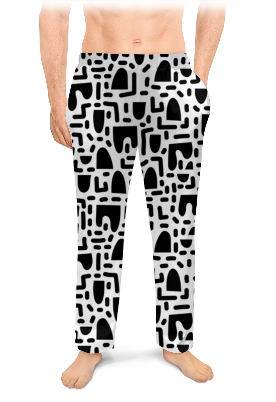 Printio Мужские пижамные штаны Черно-белая абстракция printio мужские пижамные штаны разноцветная абстракция