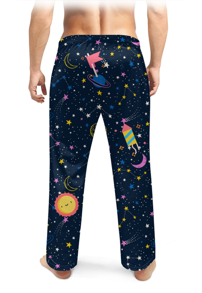 Заказать пижаму в Москве. Мужские пижамные штаны Космос от safaraliev98@mail.ru - готовые дизайны и нанесение принтов.