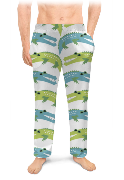 Заказать пижаму в Москве. Мужские пижамные штаны Крокодилы от axenova-n@yandex.ru - готовые дизайны и нанесение принтов.
