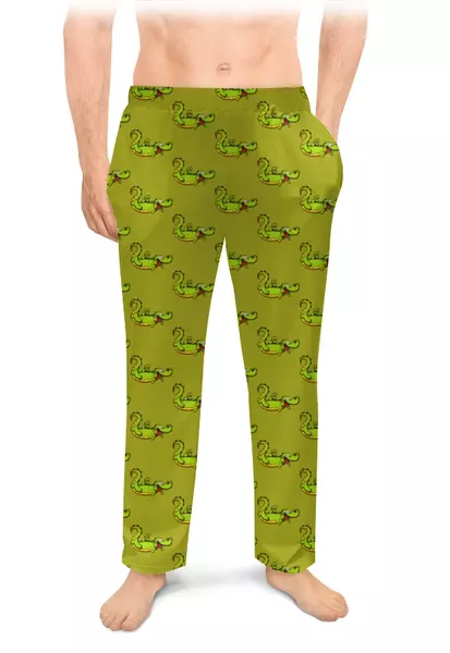 Заказать пижаму в Москве. Мужские пижамные штаны Крокодильчики от Print design  - готовые дизайны и нанесение принтов.