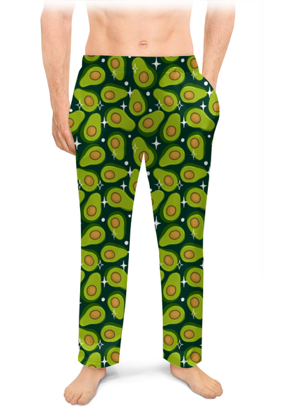 Заказать пижаму в Москве. Мужские пижамные штаны Зеленые авокадо от mishacatstore@yandex.ru - готовые дизайны и нанесение принтов.