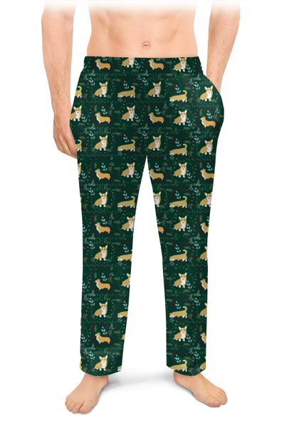Заказать пижаму в Москве. Мужские пижамные штаны узоры с корги от juliafast77 - готовые дизайны и нанесение принтов.