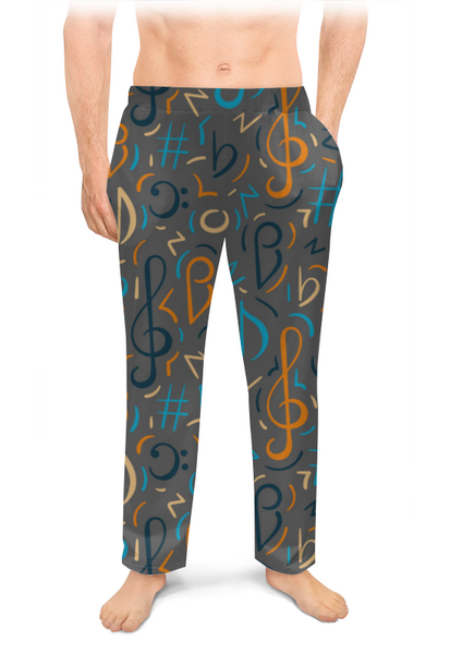 Заказать пижаму в Москве. Мужские пижамные штаны Веселые звуки от axenova-n@yandex.ru - готовые дизайны и нанесение принтов.