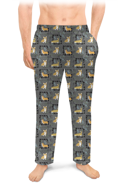 Заказать пижаму в Москве. Мужские пижамные штаны Узор корги от juliafast77 - готовые дизайны и нанесение принтов.