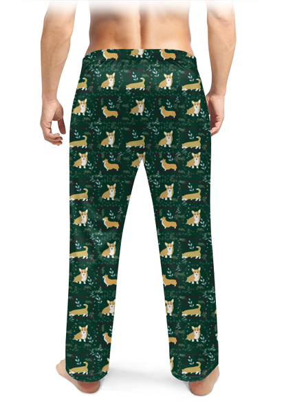 Заказать пижаму в Москве. Мужские пижамные штаны узоры с корги от juliafast77 - готовые дизайны и нанесение принтов.