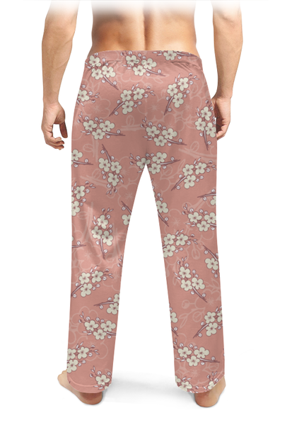 Заказать пижаму в Москве. Мужские пижамные штаны Ветки цветущей вишни от valezar - готовые дизайны и нанесение принтов.