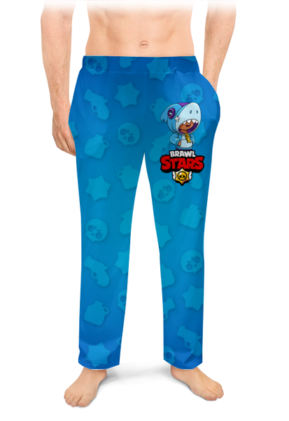 Заказать пижаму в Москве. Мужские пижамные штаны BRAWL STARS LEON от geekbox - готовые дизайны и нанесение принтов.