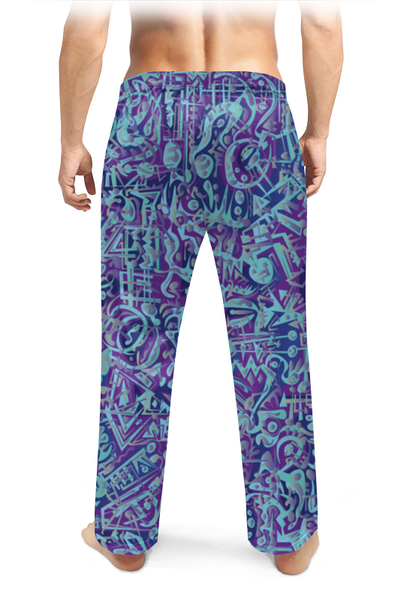 Заказать пижаму в Москве. Мужские пижамные штаны Голубое в фиолетовом от Vadim Koval - готовые дизайны и нанесение принтов.