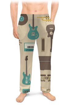 Заказать пижаму в Москве. Мужские пижамные штаны Музыкальные инструменты от Romanova - готовые дизайны и нанесение принтов.