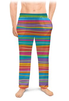 Заказать пижаму в Москве. Мужские пижамные штаны Разноцветная абстракция от BeliySlon - готовые дизайны и нанесение принтов.
