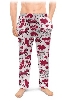 Заказать пижаму в Москве. Мужские пижамные штаны CHERRY COW от ELENA ZHARINOVA - готовые дизайны и нанесение принтов.
