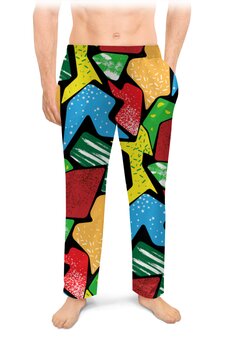 Заказать пижаму в Москве. Мужские пижамные штаны Цветная абстракция от IrinkaArt  - готовые дизайны и нанесение принтов.