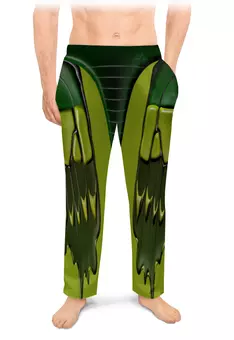 Заказать пижаму в Москве. Мужские пижамные штаны Кожаные зеленые мотивы от Alexey Evsyunin - готовые дизайны и нанесение принтов.