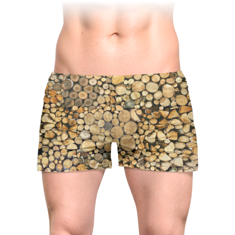 Printio Трусы мужские с полной запечаткой Дрова сердечные