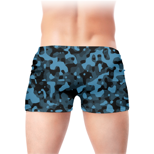 Заказать трусы в Москве. Трусы мужские с полной запечаткой Blue Camo от oneredfoxstore@gmail.com - готовые дизайны и нанесение принтов.