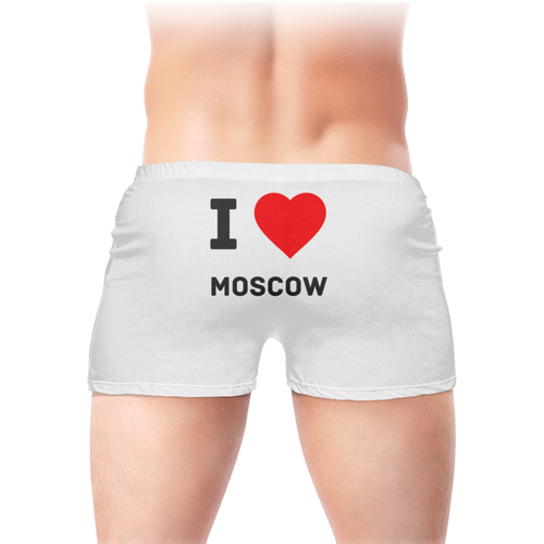 Заказать трусы в Москве. Трусы мужские с полной запечаткой I Love Moscow от art5  - готовые дизайны и нанесение принтов.
