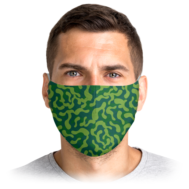 printio маска лицевая светло зеленый шеврон Printio Маска лицевая Камуфляж