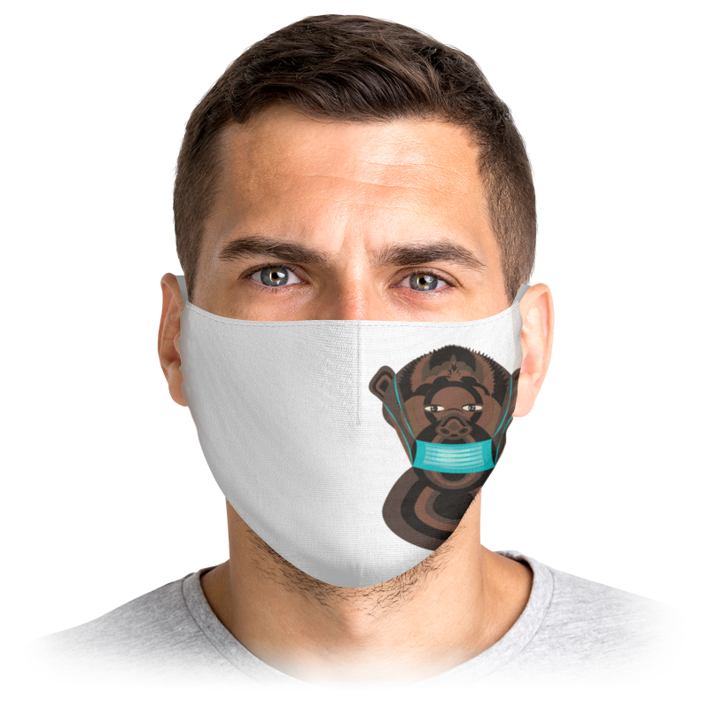 printio маска лицевая болонка в маске Printio Маска лицевая шимпанзе в маске