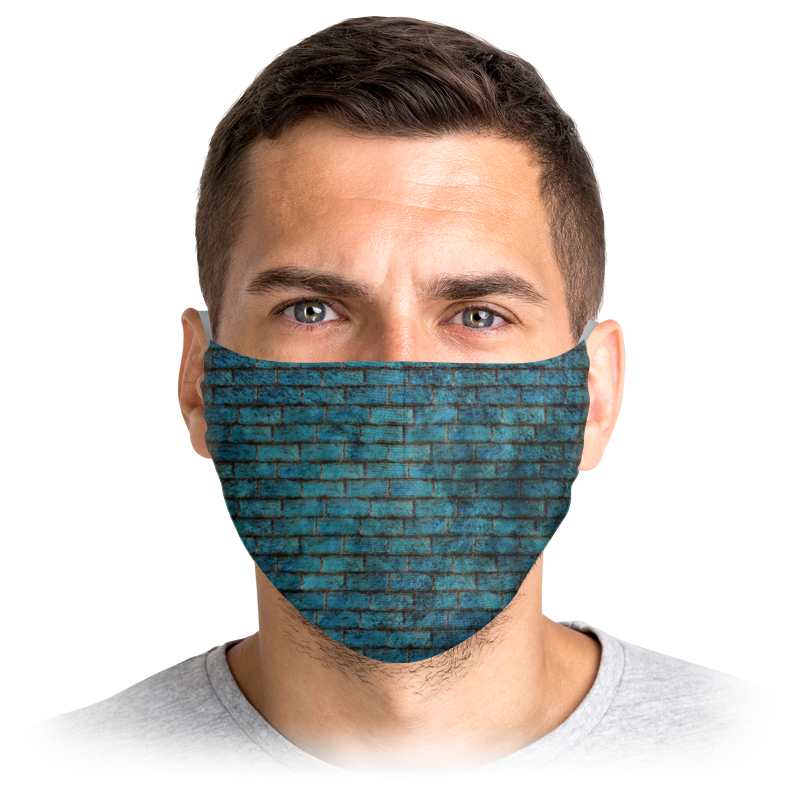 Printio Маска лицевая Синяя кирпичная стена маска лицевая защитная х б скорпион синяя