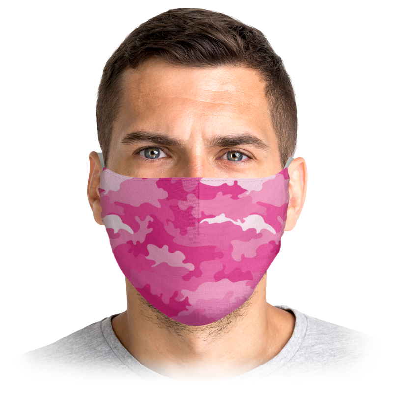 Printio Маска лицевая Очаровательный розовый камуфляжный паттерн