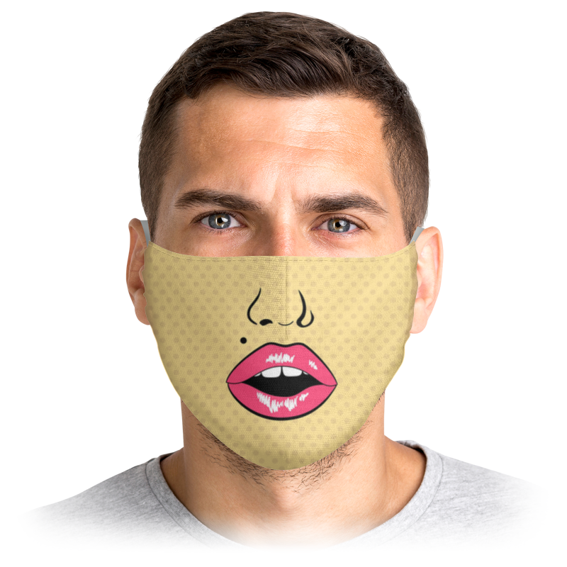 цена Printio Маска лицевая Приоткрытые губы