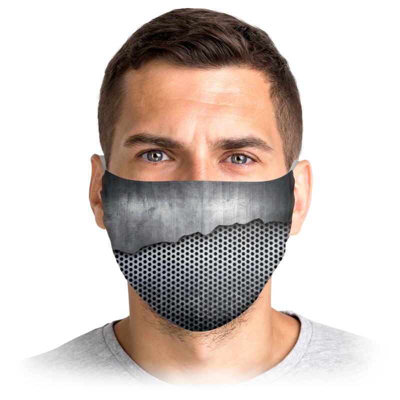 Printio Маска лицевая Стальная защита силиконовая маска для лица многоразовая маска для лица с защитой от ударов и испарения ушей