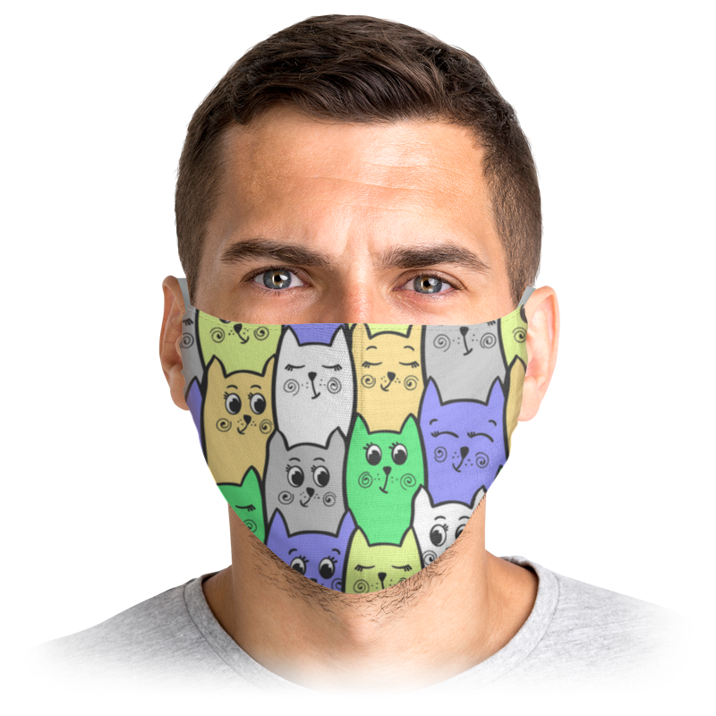 Printio Маска лицевая Разноцветные котики printio маска лицевая разноцветные коты