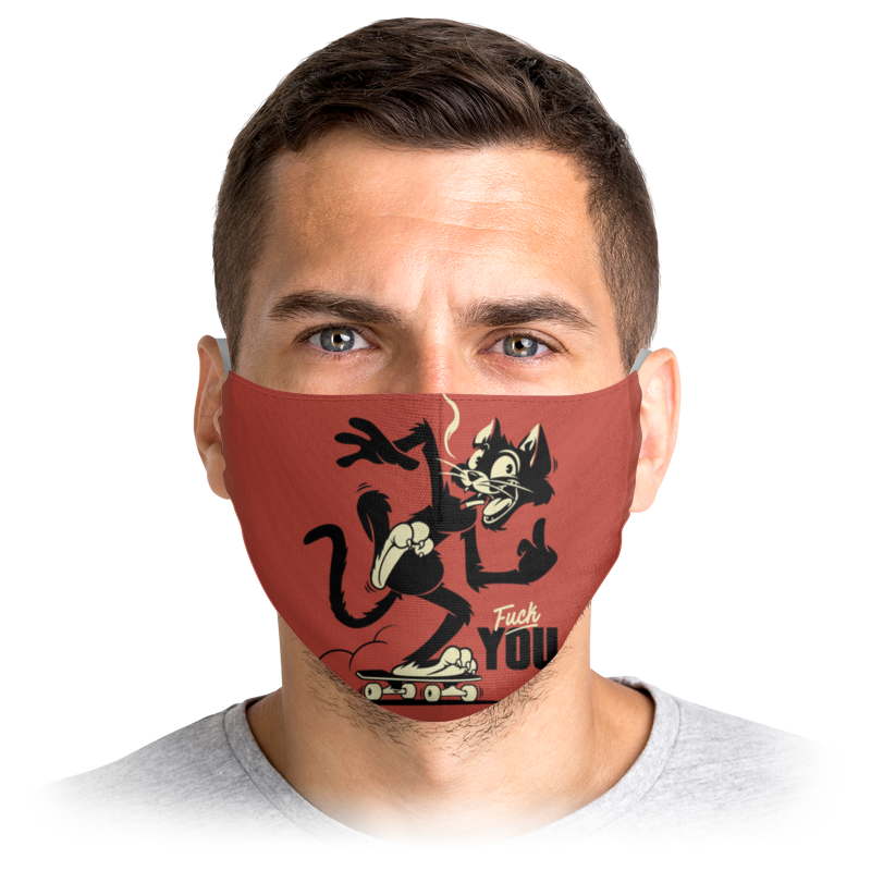 printio маска лицевая кот коби Printio Маска лицевая Кот fuck