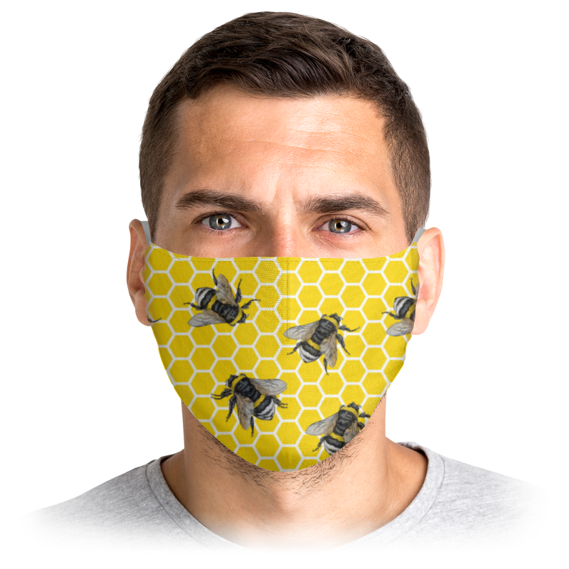 printio маска лицевая пчела Printio Маска лицевая Веселая -пчела села на лицо. мемы