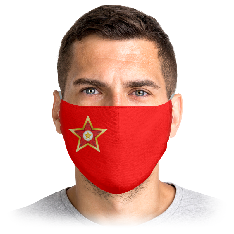 printio маска лицевая красная маска Printio Маска лицевая Красная звезда