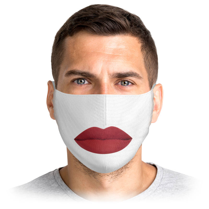 printio маска лицевая губы бургер Printio Маска лицевая Красные губы