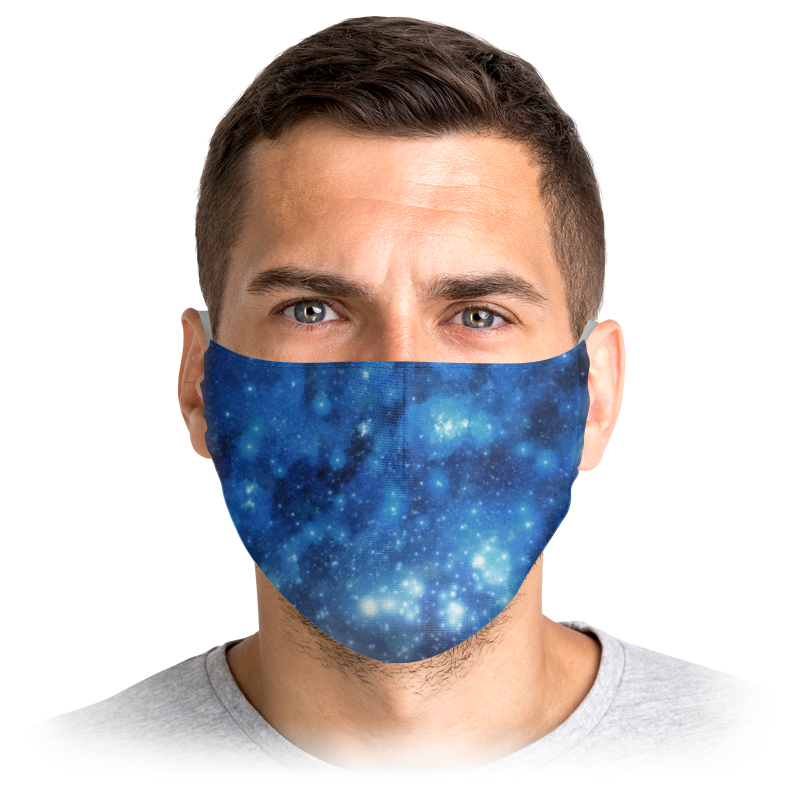 printio маска лицевая синяя кирпичная стена Printio Маска лицевая Космос