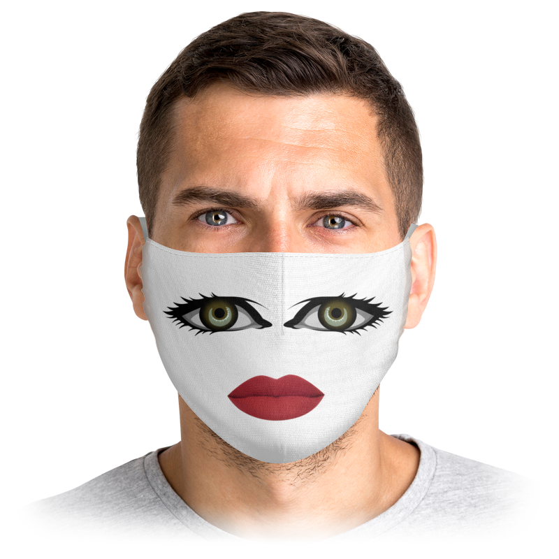 printio маска лицевая силиконовые губы Printio Маска лицевая Глаза и губы