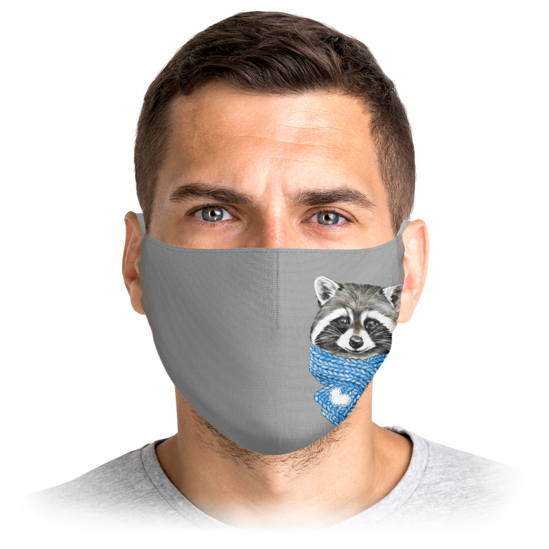 Printio Маска лицевая Енотик в шарфике printio маска лицевая таракан в защите