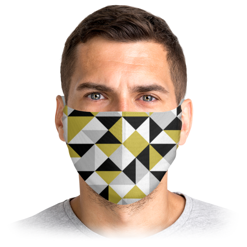 Printio Маска лицевая Золотые и черные треугольники printio маска лицевая абстрактный простые растения