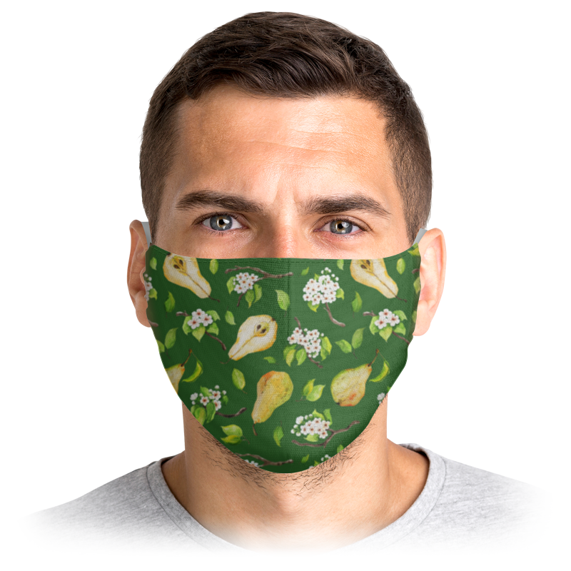 Printio Маска лицевая Грушевый сад. на зеленом. printio маска лицевая сочные фрукты