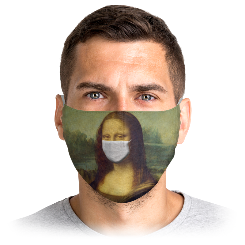 Printio Маска лицевая Мона лиза в маске printio маска лицевая коронавирус эпидемия вирус